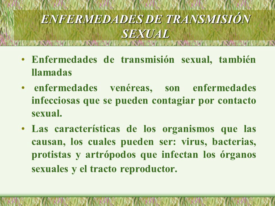 Sexualidad caracteristicas de las transmision de enfermedades